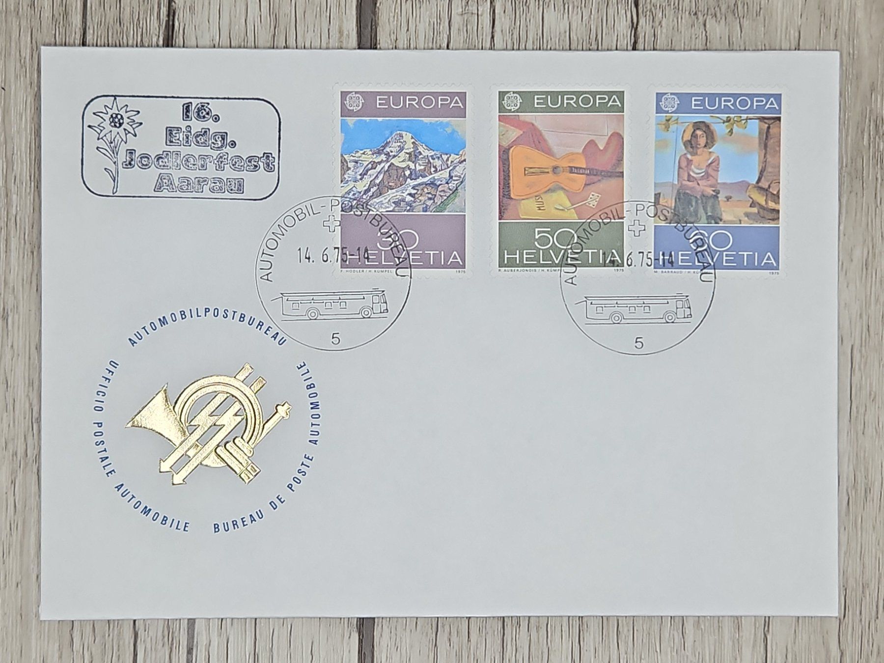 Tutti i francobolli: CL09 Enveloppe + Timbre Suisse 1975 – Usato da Cousset venduto da Patrick_Collections