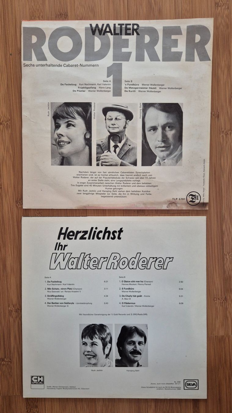 Dischi in vinile: Walter Roderer - 2 Schallplatten - 1x original signiert – Usato da Zeiningen venduto da Carettacaretta69 1