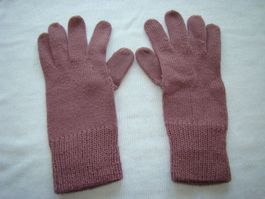 Handschuhe altrosa gestrickte Optik