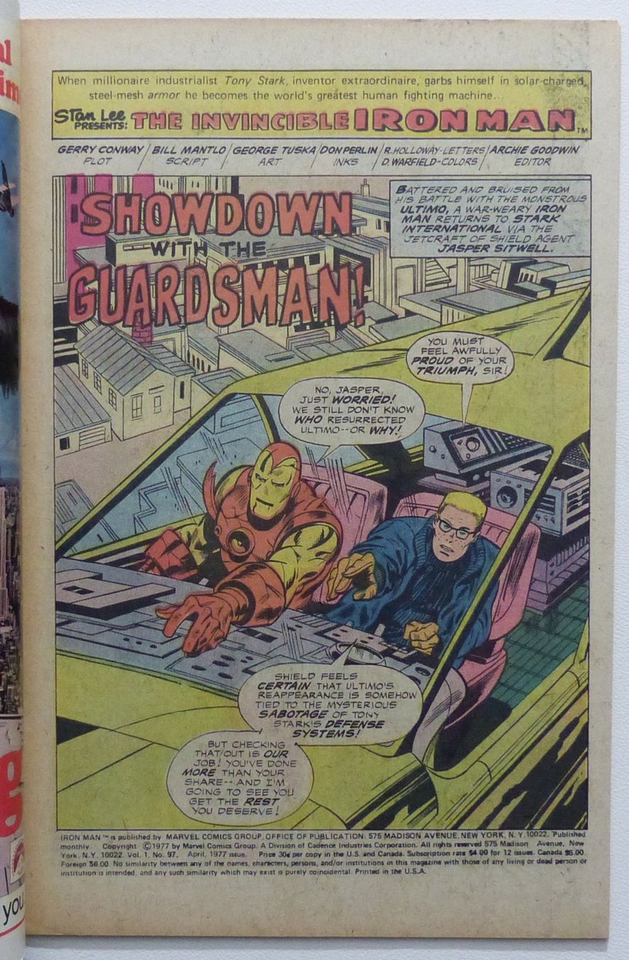 Fumetti: IRON MAN #97 VS. THE GUARDSMAN MARVEL 1977 – Usato da Lugano venduto da YouWantUS 1