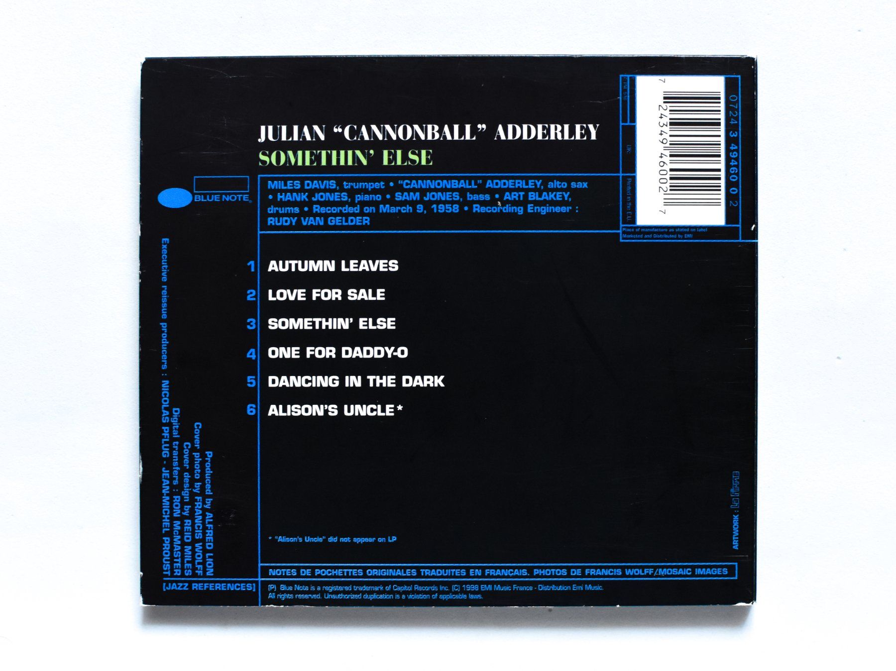 CDs: Cannoball Adderley - Somethin' Else – Gebraucht aus Belmont-sur-Yverdon von ag97 2