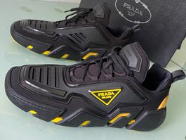 PRADA Techno Stretch Gummi Leder Low Top Sneakers 43.5