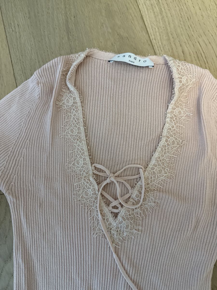 Sandro Maglioni & Felpe: Sandro Paris Damen Spitzenpulli Rosa Gr. S – Nuovo (secondo la descrizione) da Uitikon Waldegg venduto da SIMI086 2
