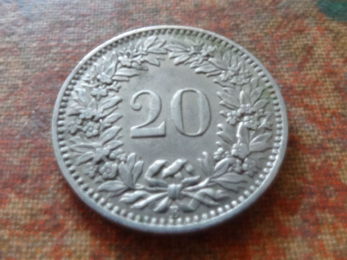 Alle Münzen: 20 Rp. 1924  (B) – Gebraucht aus Romanel-sur-Lausanne von Swift13 1