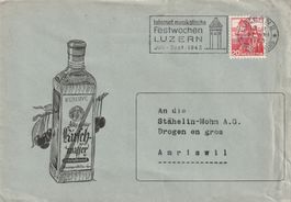 Brief mit Reklame Kirschwasser-Luzern 1943