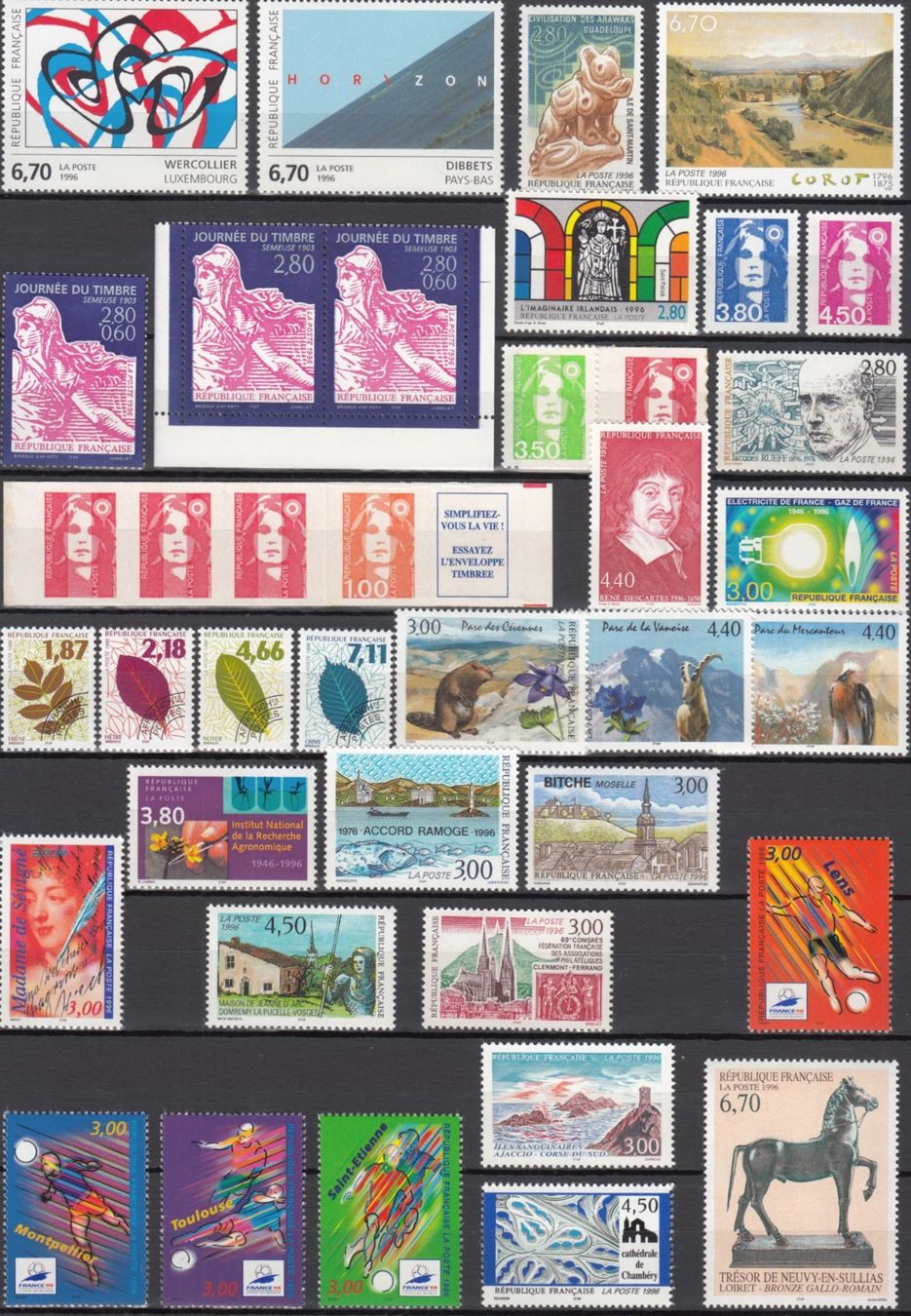 Alle Briefmarken: Frankreich 1996 postfrisch – Gebraucht aus Bürglen TG von StampGraf