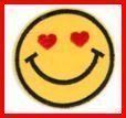 Badge Aufnäher Smiley Emoji verliebt Chat Whatsapp Herz Auge