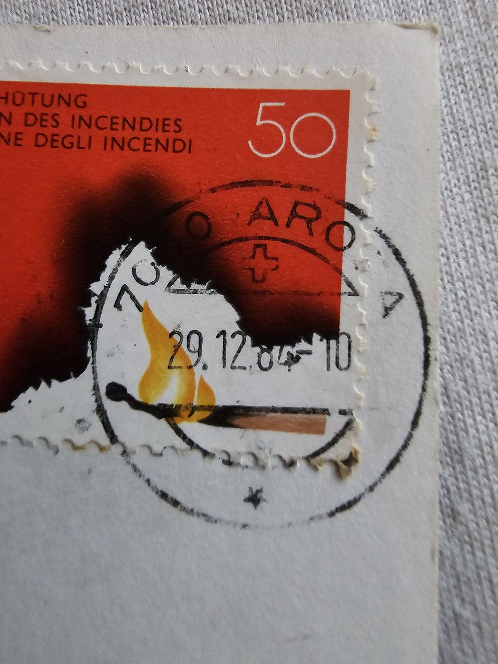 Ansichtskarten: Ansichtskarte Arosa mit Skigebiet 29.12.1984 – Gebraucht aus Bütschwil von Taranabo 2