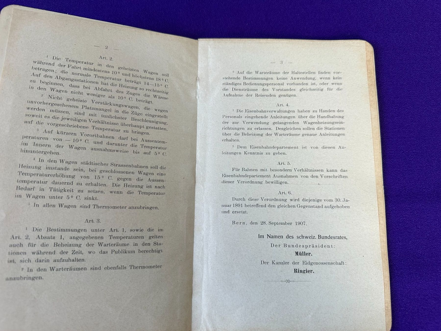 Documents: SBB, Uraltes SBB-Reglement (1904) – D'occasion à Zürich par Linthi1 2