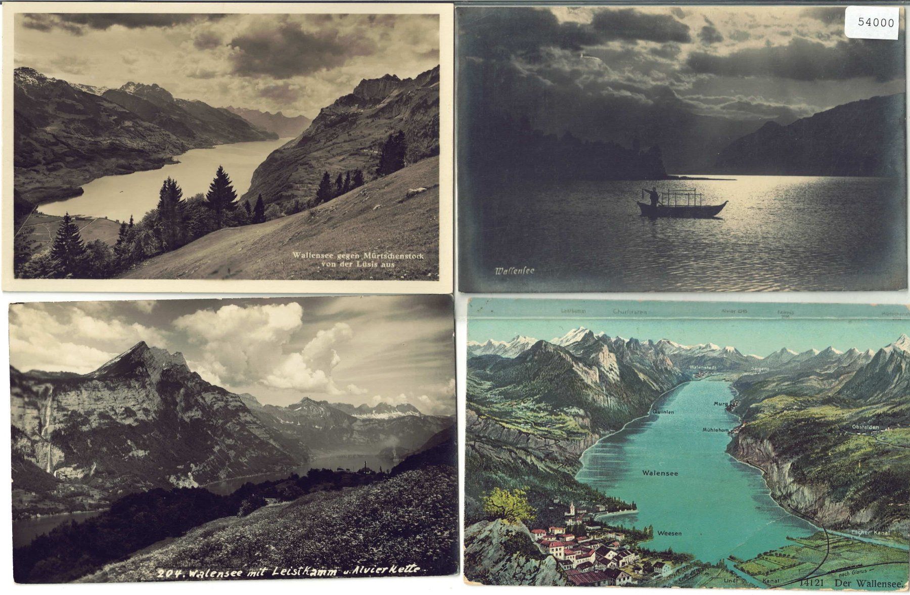 Ansichtskarten: 4 AK - Am Walensee Wallensee – Gebraucht aus Ettingen von Kartenplanet