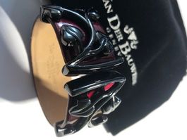 Bracelet Lierre Van der Bauwede métal noir cuir verni