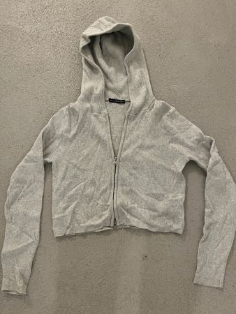 Brandy Melville Zip Hoodie, hellgrau, Grösse S