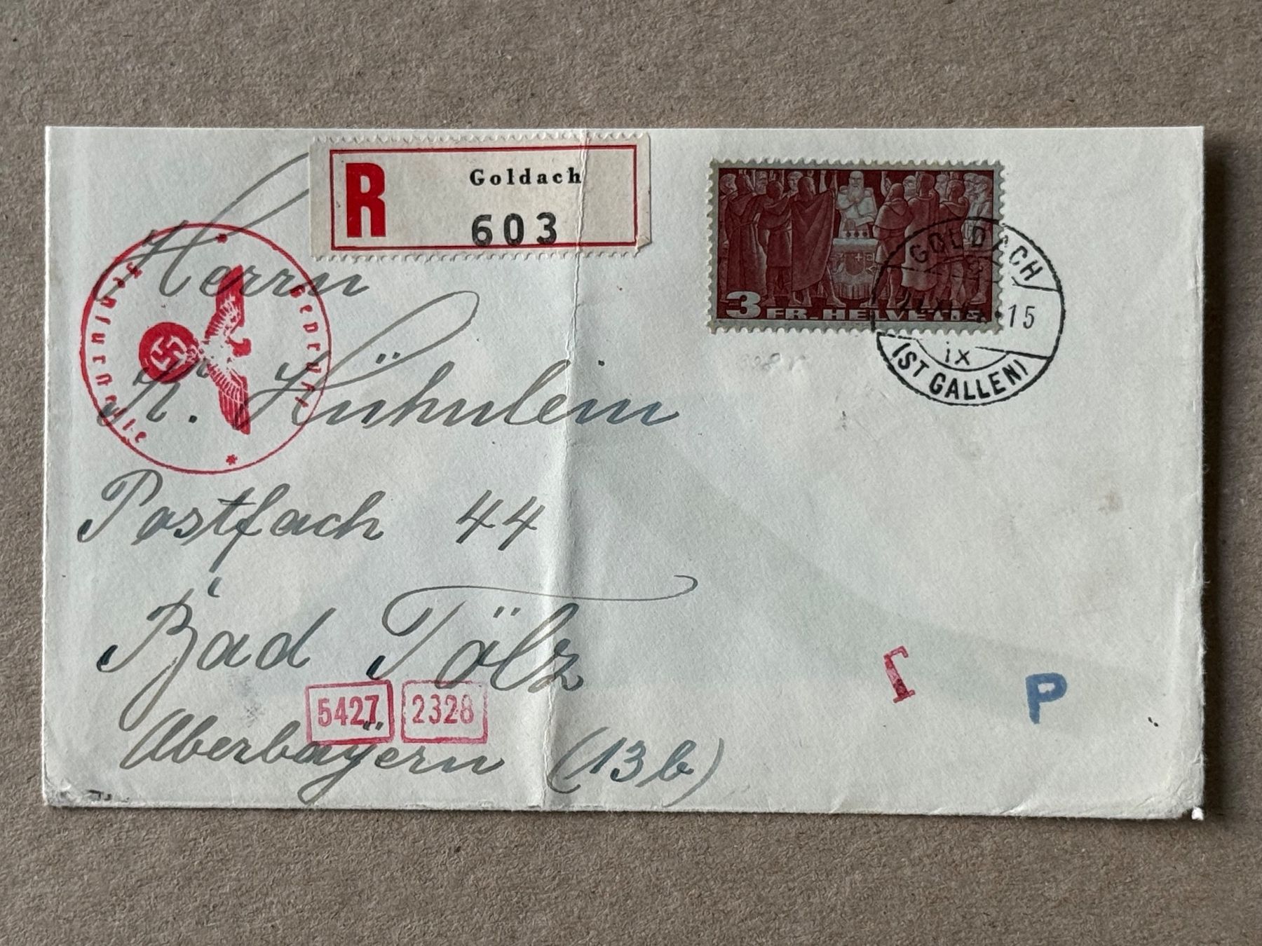 Tutti i francobolli: 216v, Goldach, Brief – Usato da Aarau venduto da hilde47 1