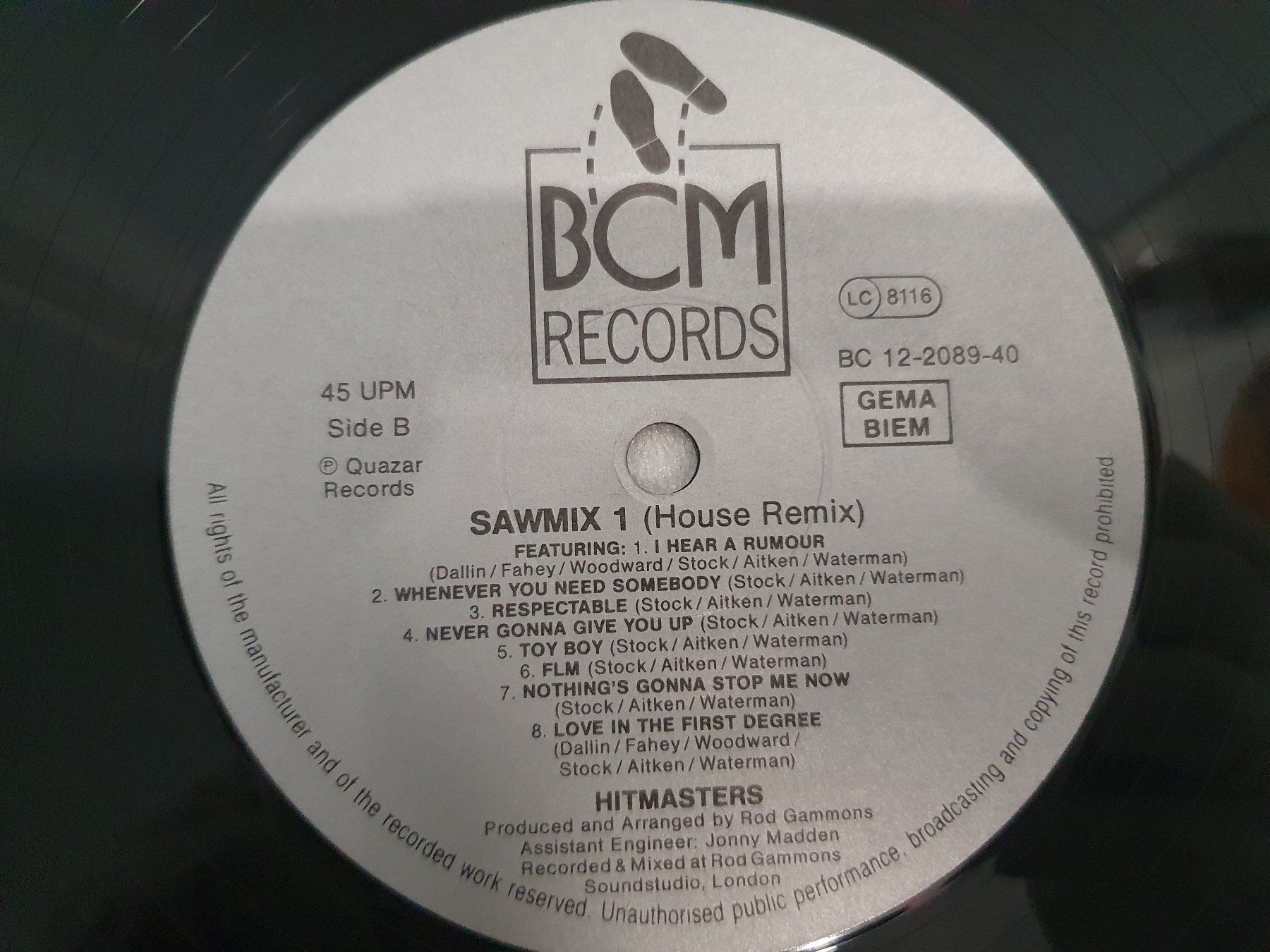 Dischi in vinile: Hitmasters – Sawmix 1 – Usato da Uster venduto da Vinyl-Leidenschaft 6