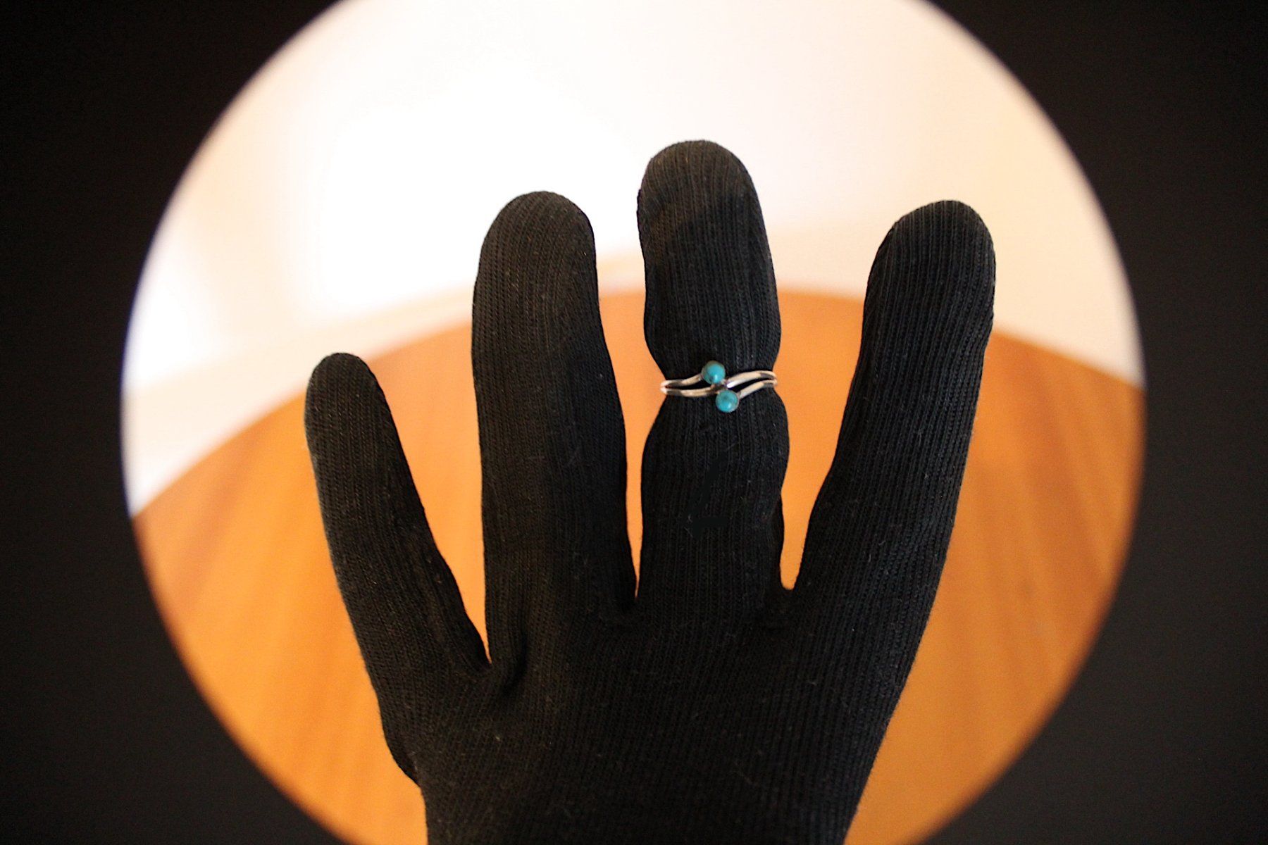 Anelli: Silber Ring 925, mit Türkis-Edelsteinen Gr.49 – Usato da Locarno venduto da madame-tus-sauds 1