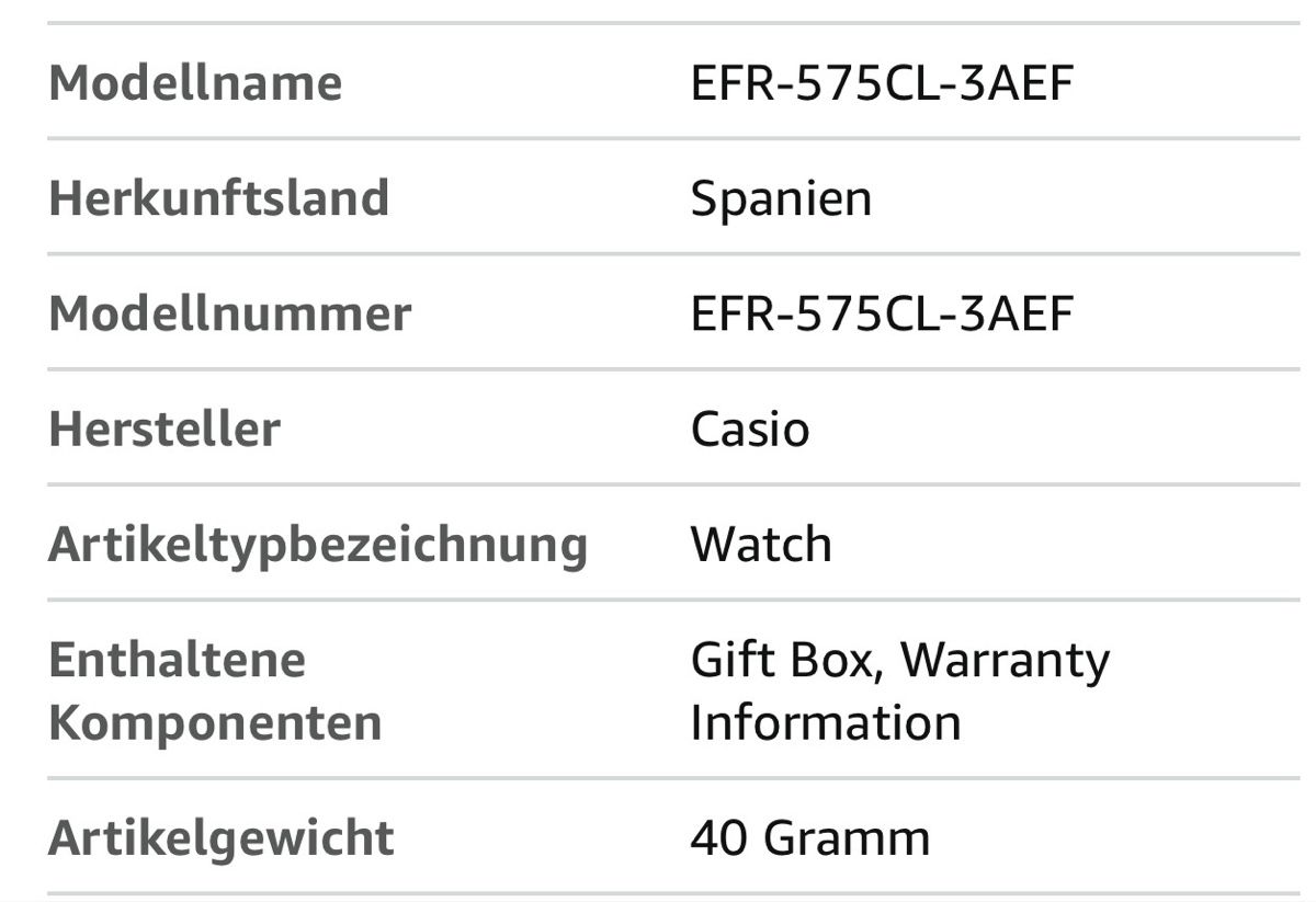 Casio Uhren: Casio EFR-575CL-3AEF Analoguhr, Chronograph, 40 mm – Neu und originalverpackt aus Emmenbrücke von ThomiE01 8