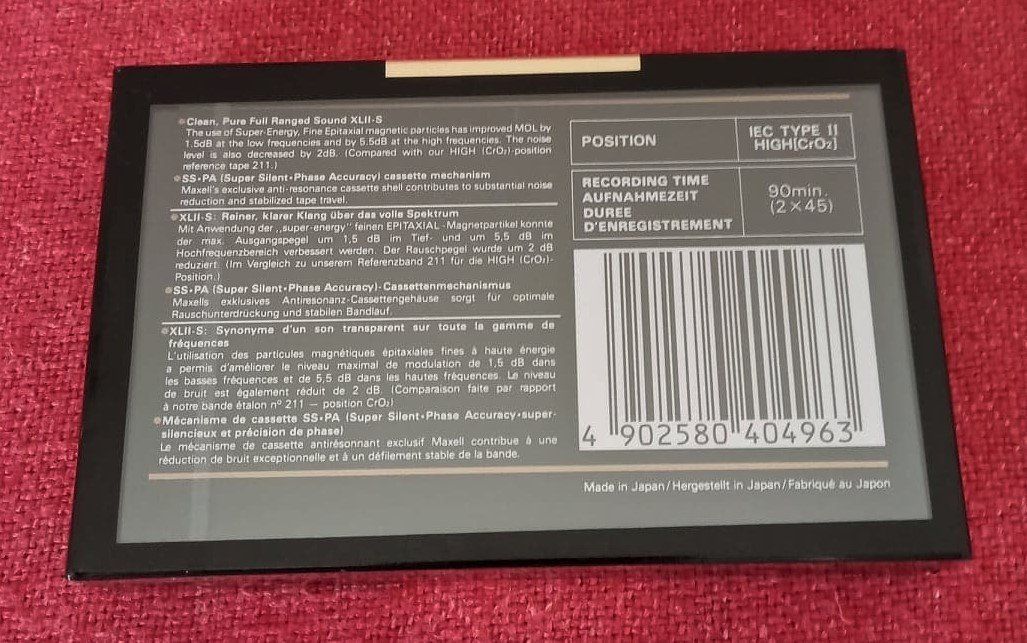 Kompaktkassetten: MAXELL XLII-S 90 - Type II High position - cassette scellée – Gebraucht aus Le Locle von borgespatricia 1