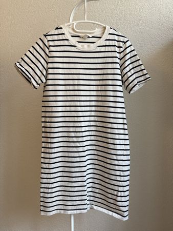 Robe t-shirt blanc/bleu rayures H&M, t.36/S