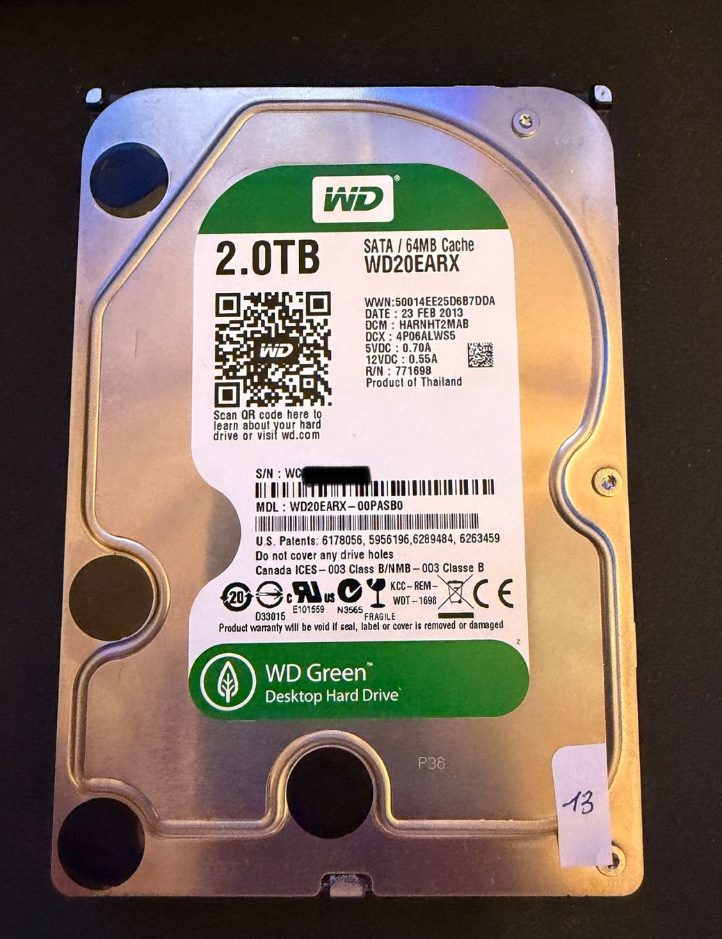 Western Digital Dischi rigidi: WD Green 2TB Festplatte HDD – Usato da Winterthur venduto da R2D_Y7C