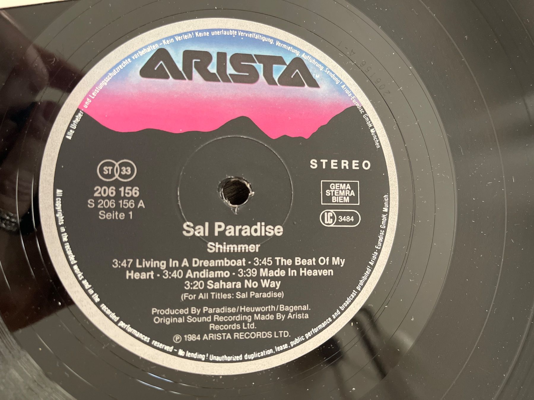 Dischi in vinile: A339/Sal Paradise - Shimmer – Usato da Frutigen venduto da Philippe_jsp 2
