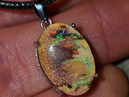 Australischer Boulder Opal Silber-Anhänger