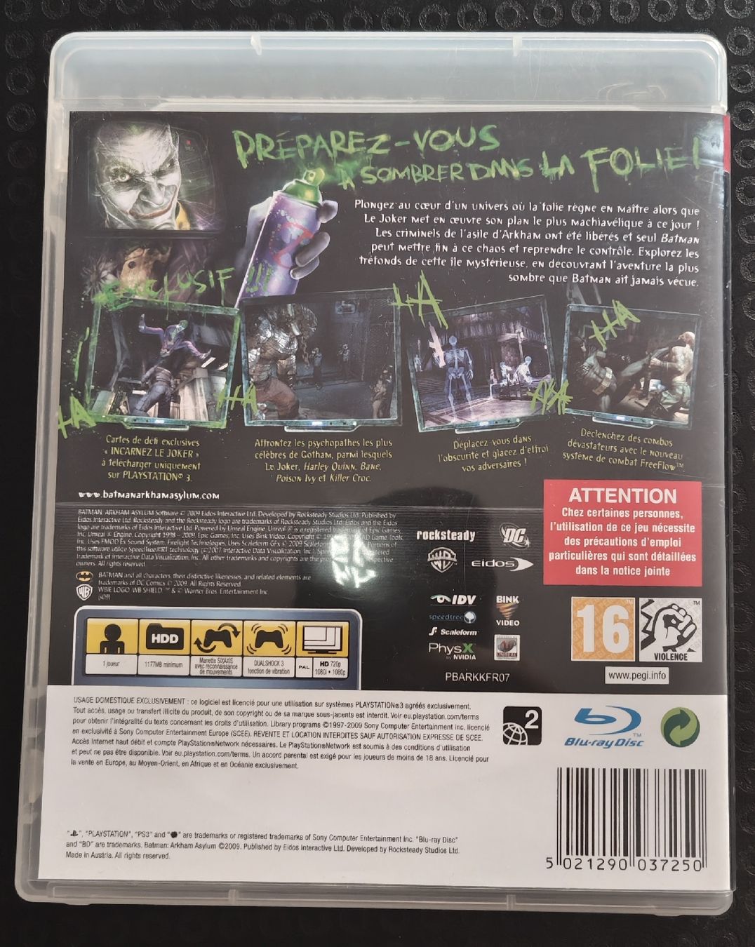 Sony Jeux: BATMAN "ARKHAM ASYLUM" PS3 – D'occasion à Grand-Lancy par Pingpong2005 1