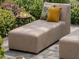 Liegestuhl wetterfest Sunbrella taupe aus Ausstellung