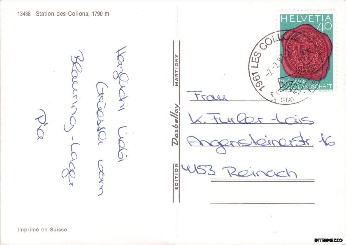 Cartoline postali: Les Collons VS // Postauto Sion – Usato da Basel venduto da intermezzo12 1