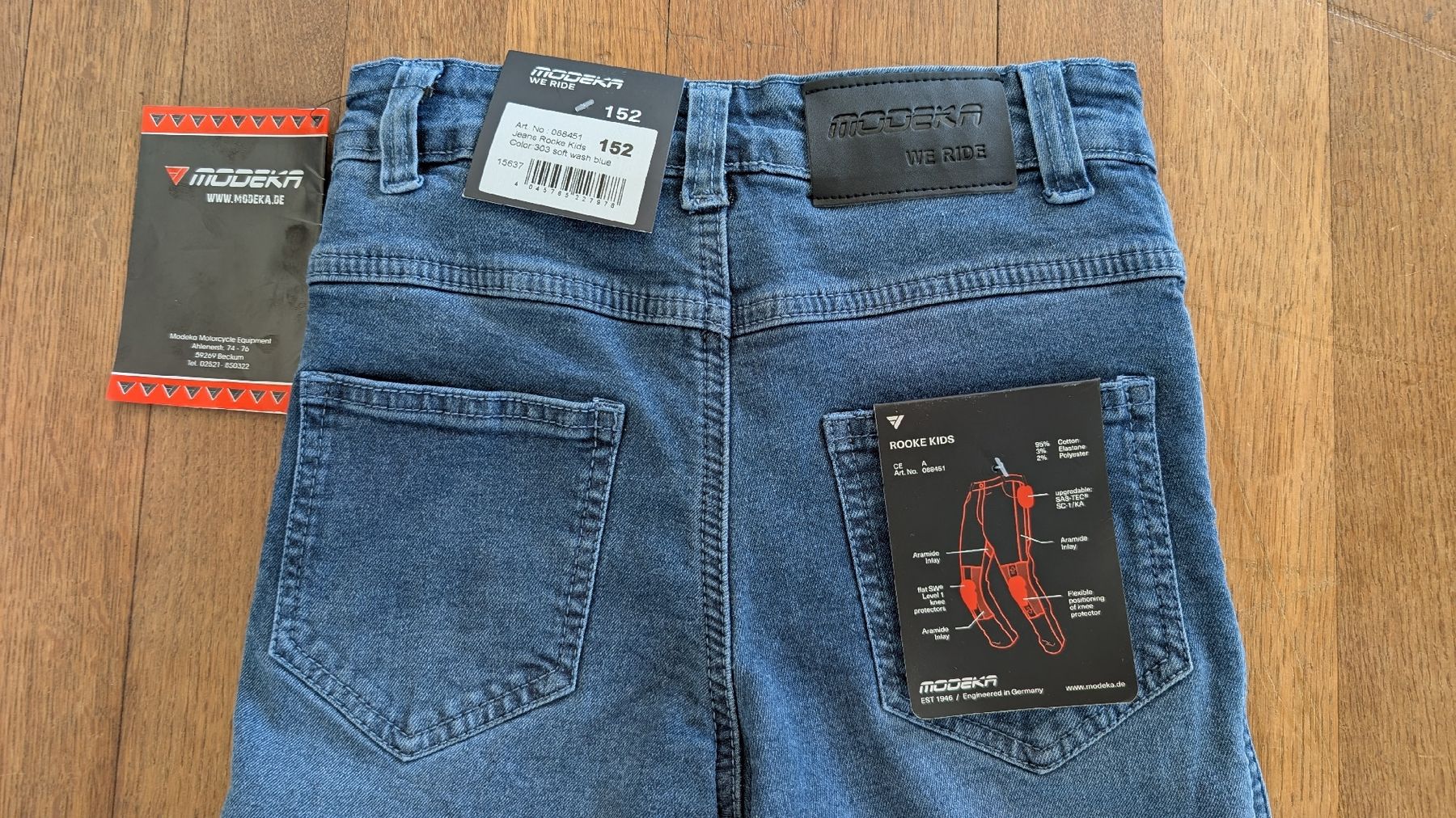 Jeans: Kinder Motorrad Jeans mit Protektoren 152 – Neuf (Voir description) à Männedorf par Luethit