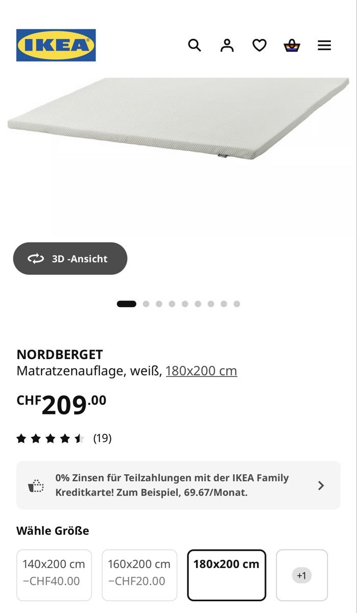 Materassi: Neuer Memory-Foam Topper 180 x 200 – Nuovo (secondo la descrizione) da Lufingen venduto da PLP73 2
