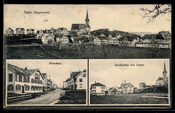 Cartoline postali: Stein /Appenzell, Schachen, Dorfpartie v – Usato da Berlin venduto da bartko-reher