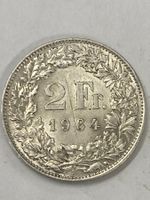 SVIZZERA 2 FR MONETA IN ARGENTO 1964 usata - circolata