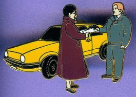 PTT  Pöstler übergibt Brief 