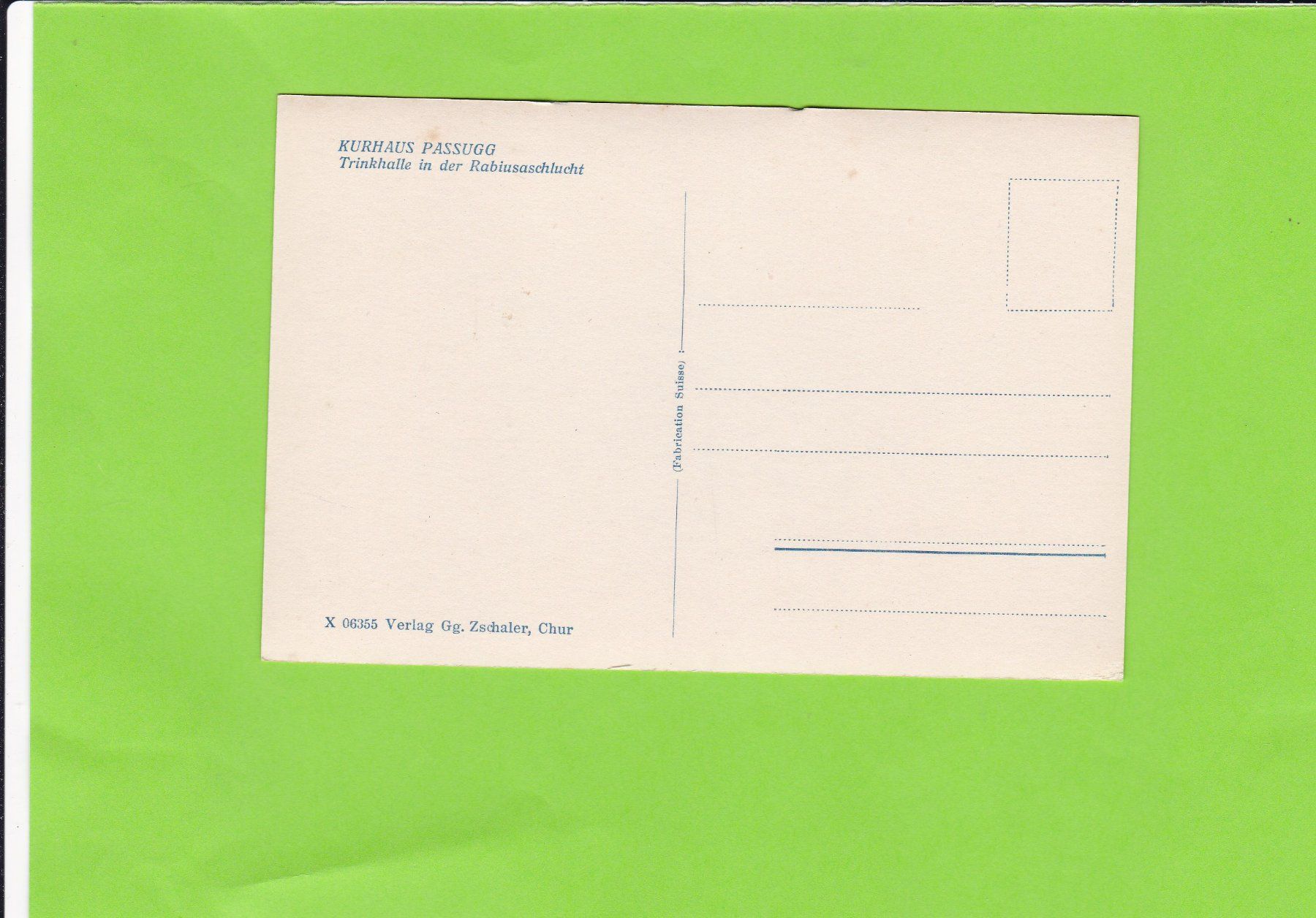 Cartoline postali: Kurhaus Passugg, Trinkhalle – Usato da St. Peterzell venduto da neckertal 1