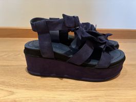 Plateausandalen Gr 38 von Elvio Zanon dunkelblau