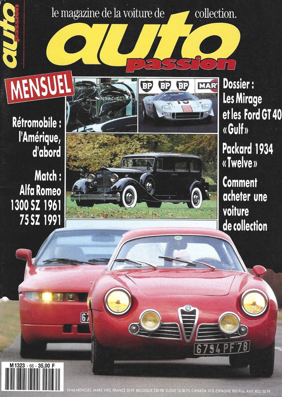 Libri: Auto Passion No 66, mars 1992 – Usato da Fontainemelon venduto da Jice12