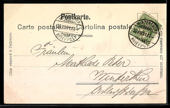 Cartoline postali: AK Winterthur, Am Walkeweiher – Usato da Berlin venduto da bartko-reher 1