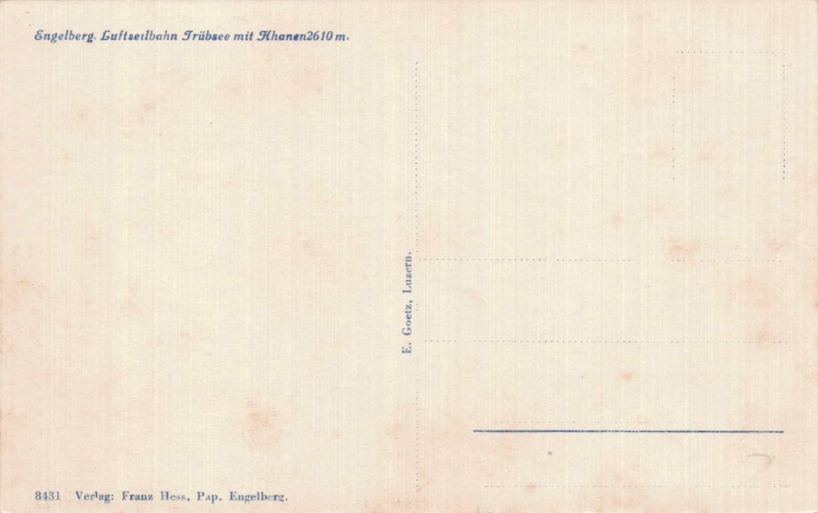 Cartoline postali: Engelberg-Ansichtskarte, Luftseilbahn Trübsee, vintage. – Usato da Luzern venduto da Kartenansicht 1