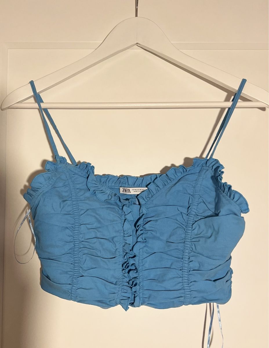Zara Top: Zara Crop Top in der Farbe türkis – Usato da Schaffhausen venduto da tin_j7t6 1