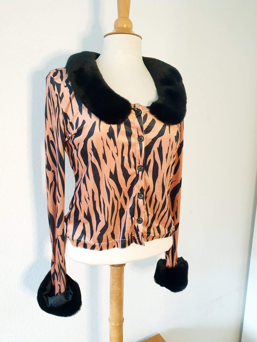 Chemisiers: BLUSE JACKE SAMT ANIMAL PRINT S 36 TOP ZU BLUSE PULLOVER – Neuf (Voir description) à Elsau par the-colorful-side 9