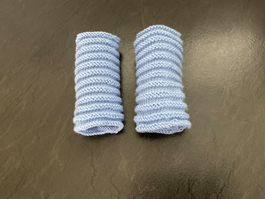 Handgestrickte Pulswärmer Amedisli Hellblau Handarbeit