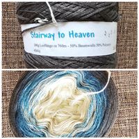 Wollgarn Stairway to Heaven 200g 760m blau grau neu