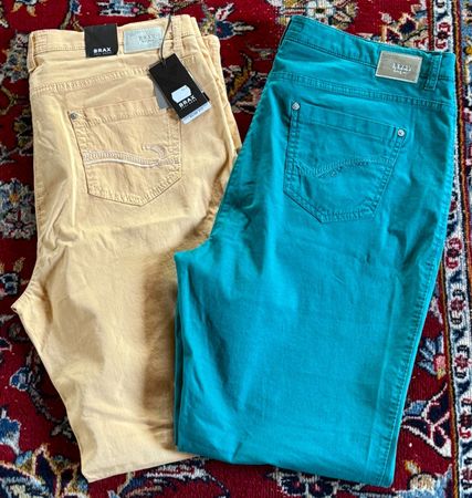 2 Paar Hosen BRAX Mary Sport + Pearl Pima Baumwolle W36 NEU!