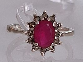 RUBIN STEIN RING SILBER