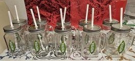 Set de 10 bocaux Nestlé Ice Tea avec pailles - parfait!