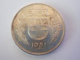 5 Fr. 1951 silber vorz
