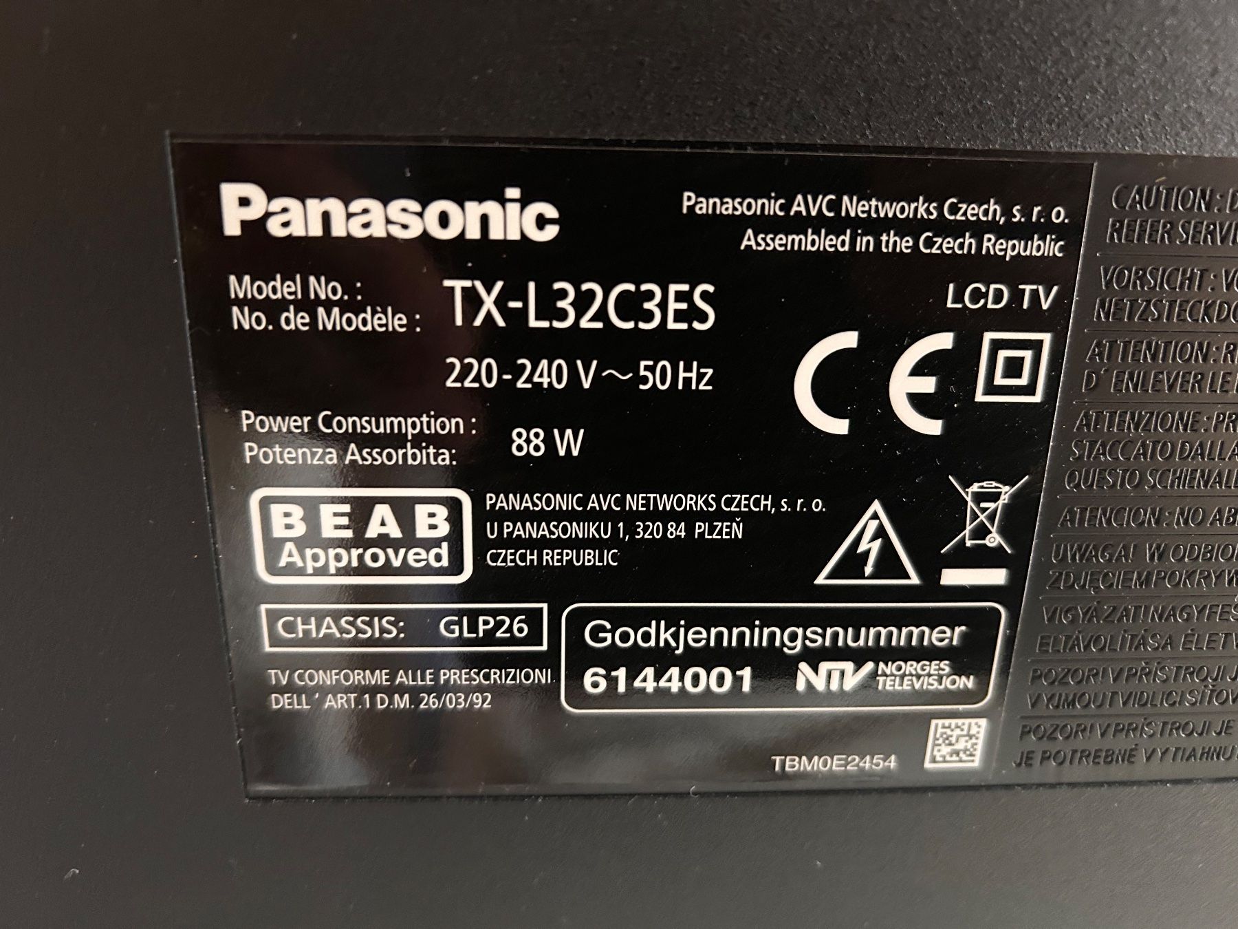 Panasonic Televisori: Panasonic TX-L32C3ES    16:9 – Usato da Füllinsdorf venduto da Elvissven 3