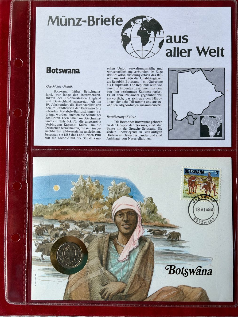 Alle Münzen: BOTSWANA - 10 Thebe 1984 - FDC – Neu (gemäss Beschreibung) aus Le Lignon von Trikles