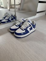 BAPE STA Low bleu verni blanc – Bapesta