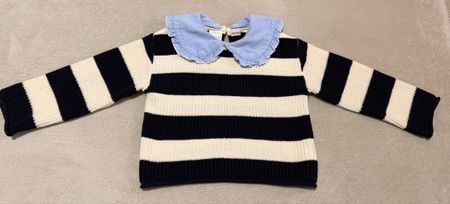 Zara Strickpulli Gr. 104, gestreift mit Kragen, Top Zustand!